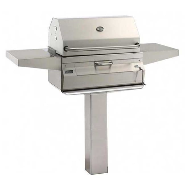 Fire Magic Legacy 24 Meat Smoker Charcoal Grill On In-Ground Post 22-Sc01C-G6 - Outdoor Grills