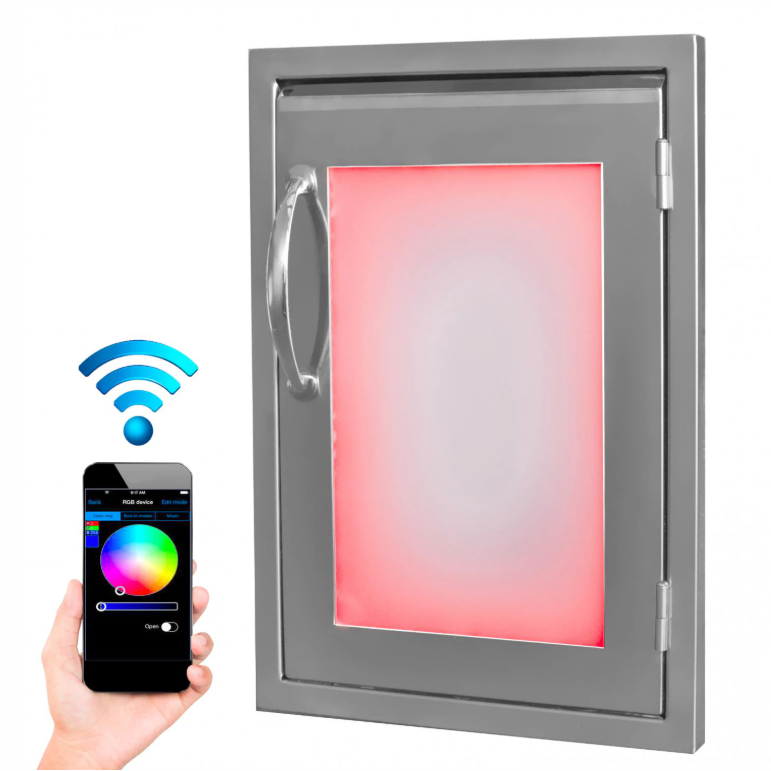 Luxor 20" x 14" Illuminated Stainless Steel Left Hinged Door AHT-IL-AD-2014VL