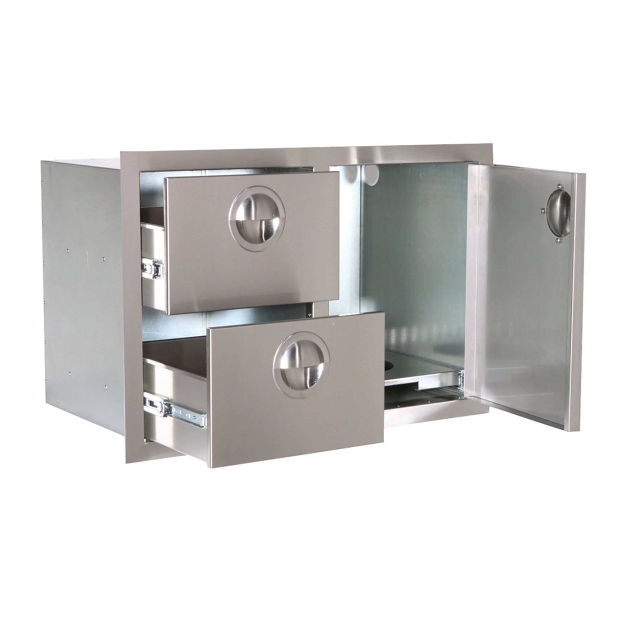 Luxor 30" Stainless Steel Combo Drawer w/ Roller Tracks Slimline Series AHT-COMBO-30 2