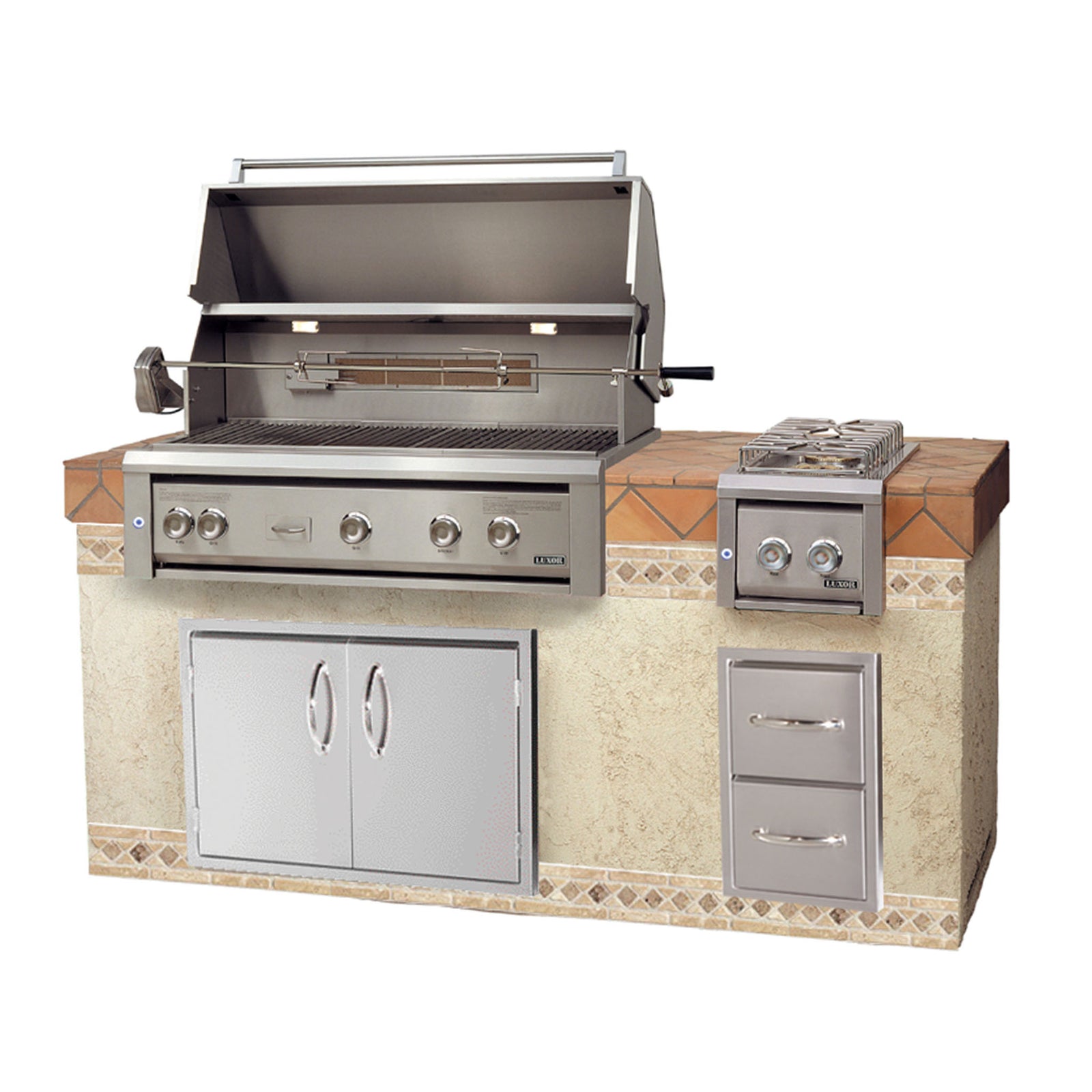 Luxor 42" Built In Liquid Propane Gas Grill w/ Smoker Box & Conventional Burners AHT-42CV-BI-LP