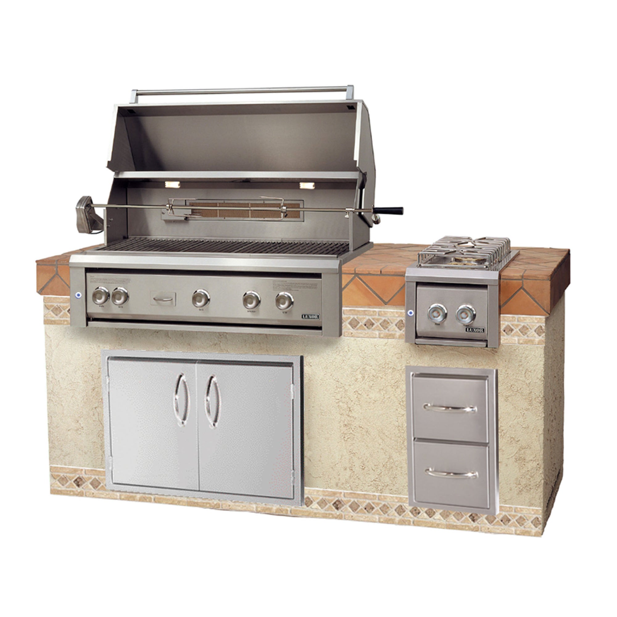 Luxor 42" Built In Natural Gas Grill w/ Smoker Box & Conventional Burners AHT-42CV-BI-NG