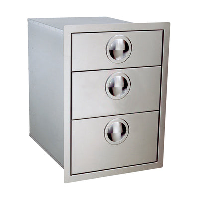 Luxor Stainless Steel Triple Drawers w/ Roller Tracks Slimline Series AHT-B3D