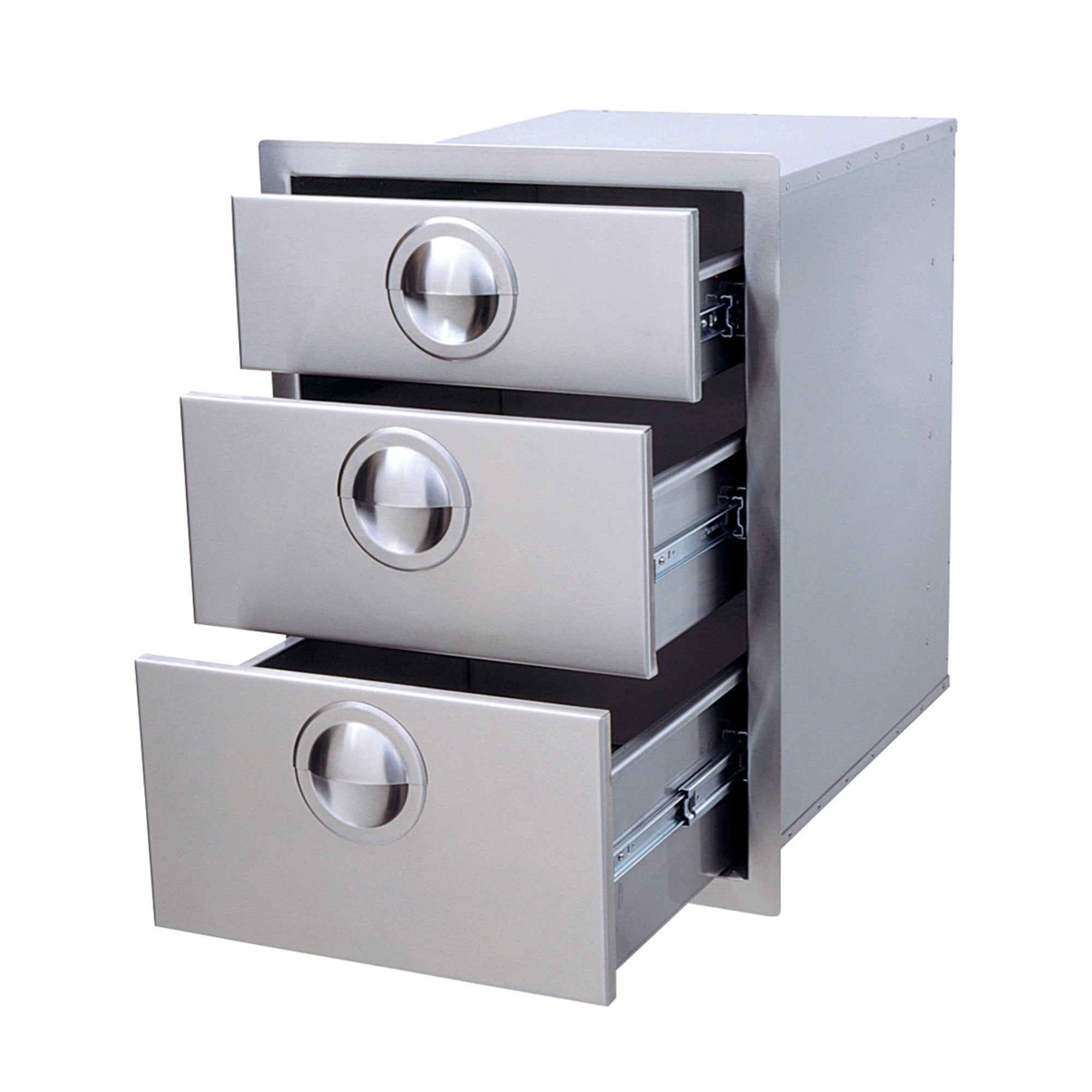 Luxor Stainless Steel Triple Drawers w/ Roller Tracks Slimline Series AHT-B3D