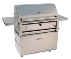 Luxor 42" Free Standing Stainless Steel Charcoal Grill w/ Roll Hood AHT-42CHR-F