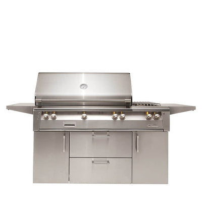 Alfresco 56" Liquid Propane Gas Grill on Cart with SearZone and Sideburner ALXE-56SZC-LP