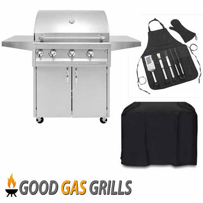 Artisan 32" Professional Series Propane Gas Grill with Rotisserie on Cart ARTP-32C-LP