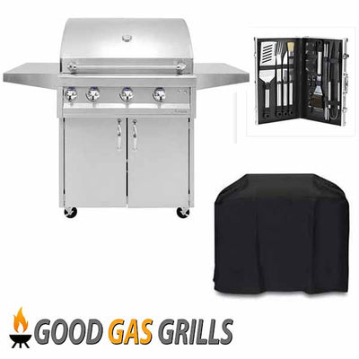 Artisan 32" Natural Gas Grill Professional Series Natural Gas Grill with Rotisserie on Cart ARTP-32C-NG