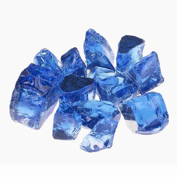 Athena 1/2" Poseidon Blue Reflective Fire Glass For Fireplaces and Fire Pits RFG-10-PB