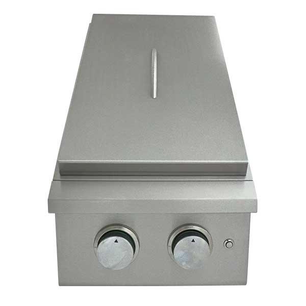 RCS Premier Series Built-in Natural Gas Double Side Burner with LED Lights RJCSSBL