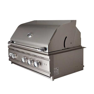 RCS 30" Cutlass Pro Series Built-in Propane Gas Grill with Blue LED and Rear Burner RON30A-LP