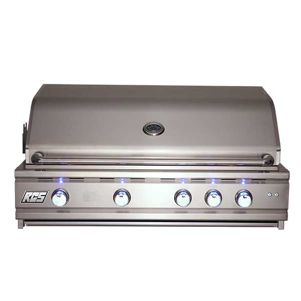 RCS 42" Cutlass Pro Built-in Natural Gas Grill w/ Rear Burner, Briquette Trays & Blue LED Lights RON42B