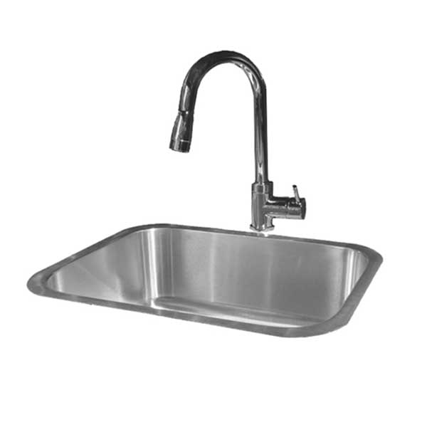 RCS 23" x 18" 18 Gauge Single Bowl Stainless Steel Undermount Sink With Hot/Cold Faucet RSNK2