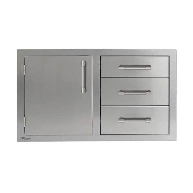 Alfresco 32 Left Hinged Door & Triple Drawer Combo Axe-Ddc-L - Grill Accessory