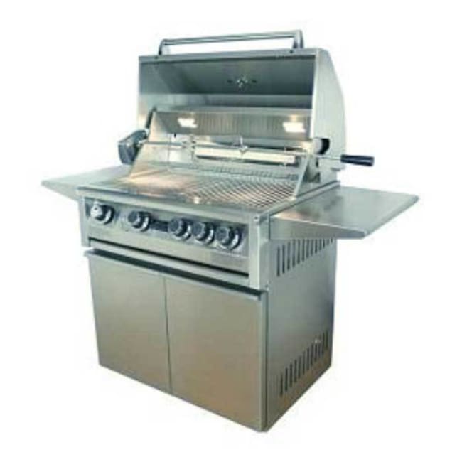 Allegra 32 Stainless Steel Grill On Cart With Rotisserie Aht-Al32Fr-C-Ng - Outdoor Grills